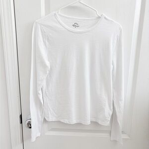 J. Crew 100% cotton White Long-Sleeve Crewneck Shirt
